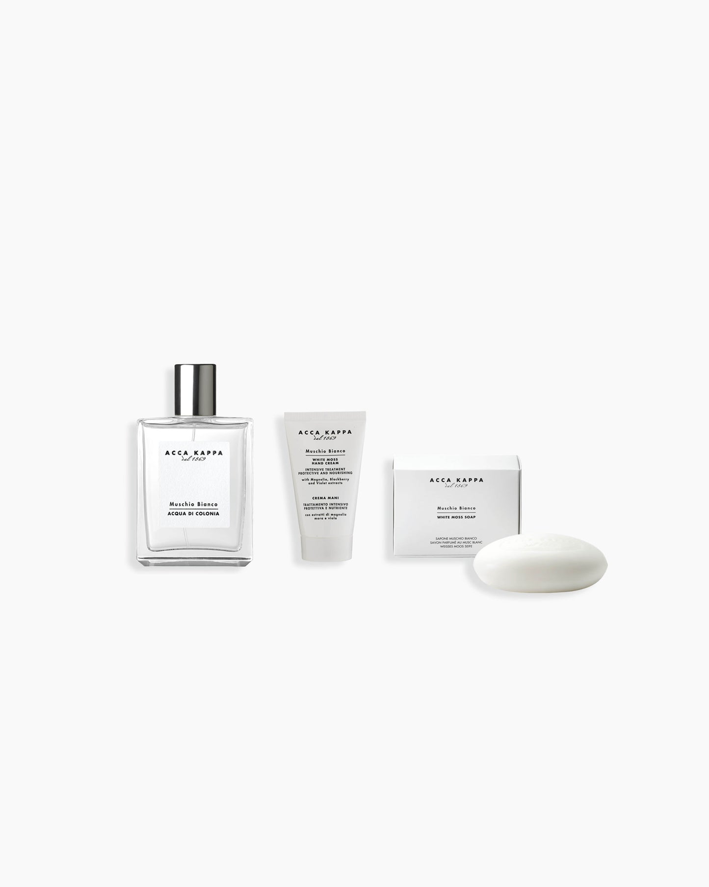 White Moss Gift Set - Eau de Cologne 100 ml, Hand Cream & Soap