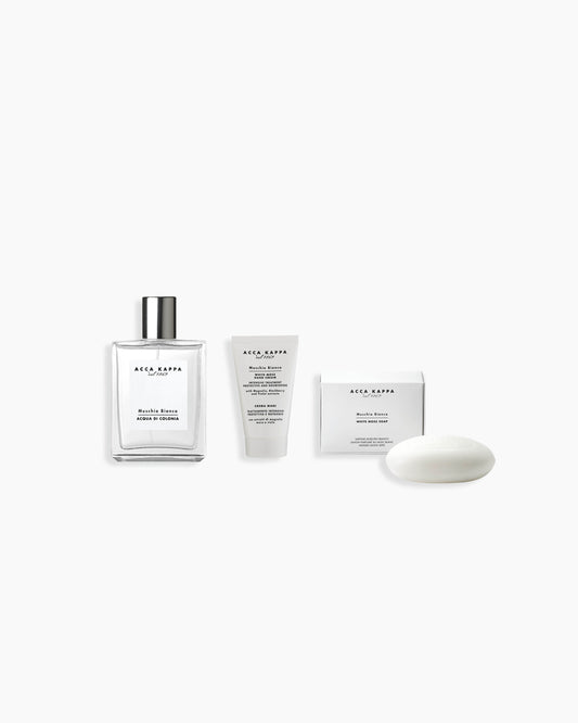 Ensemble cadeau White Moss - Eau de Cologne 100 ml, crème à mains et savon