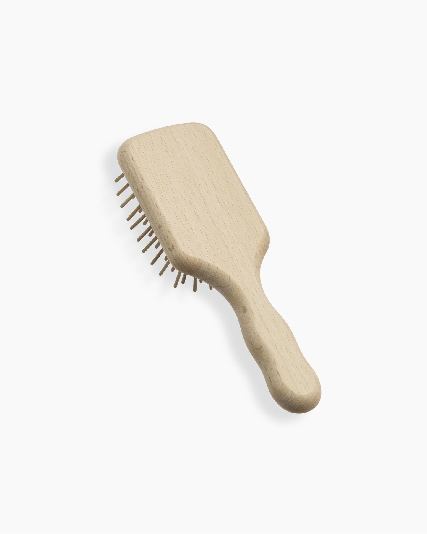 Brosse de voyage rectangulaire en Hêtre avec picots de bois 7"