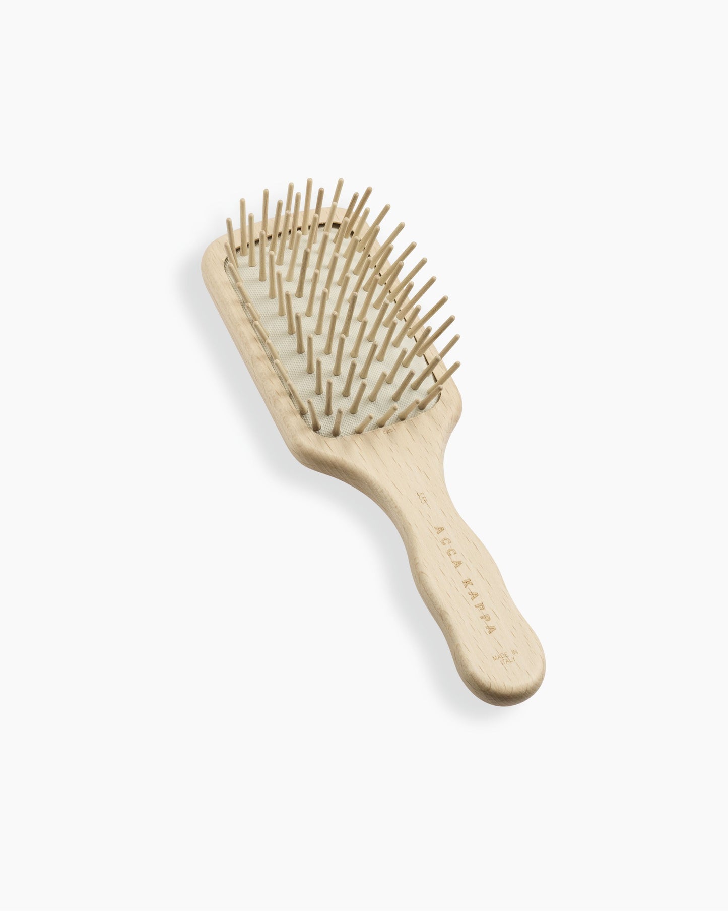 Brosse de voyage rectangulaire en Hêtre avec picots de bois 7"