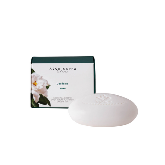 Acca Kappa Gardenia soap with packaging on a white background