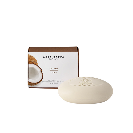 Acca Kappa coconut soap with packaging on a white background