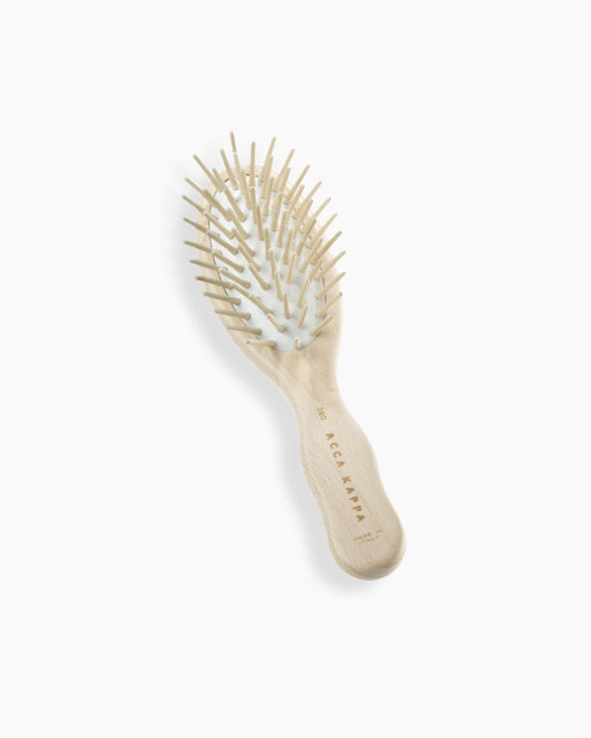 Brosse de voyage ovale en Hêtre avec picots de bois