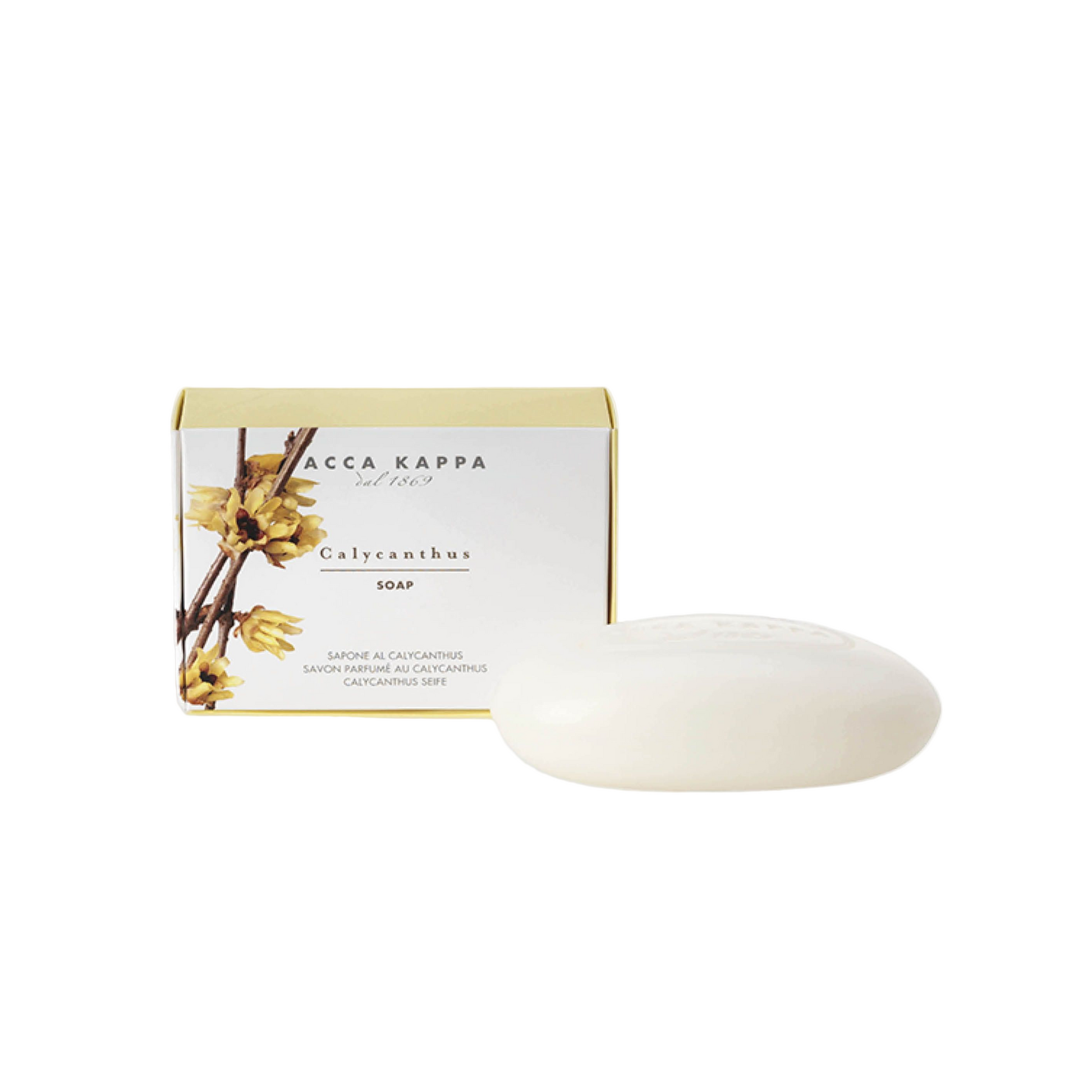 Acca Kappa Calycanthus soap with packaging on a white background